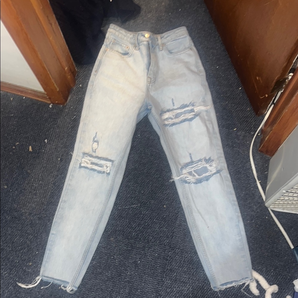 Blue Skinny Distressed Jeans